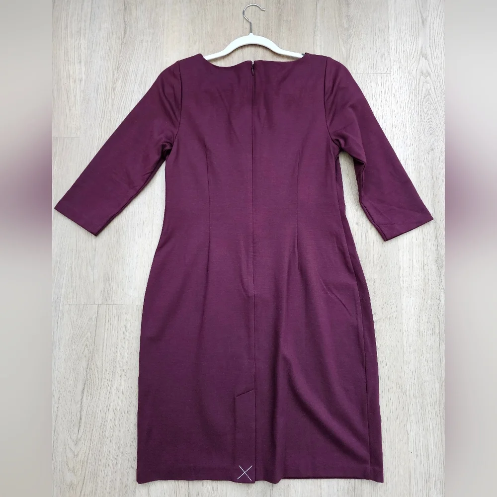 Talbots Rich Burgundy Long Sleeve Dress - Picture 6 of 8